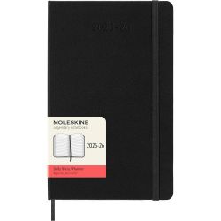 Ежедневник Moleskine 2025-2026 средний черный в твердой обложке