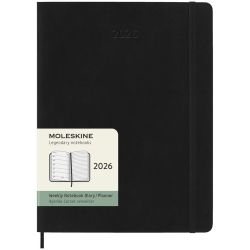 Щотижневик Moleskine 2026  великий чорний в м'якій обкладинці