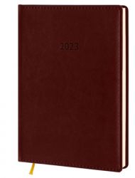 Ежедневник датированный 2023 Nebraska А5 коричневый с кремовым блоком