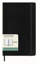 Еженедельник Moleskine 2024 средний черный в мягкой обложке